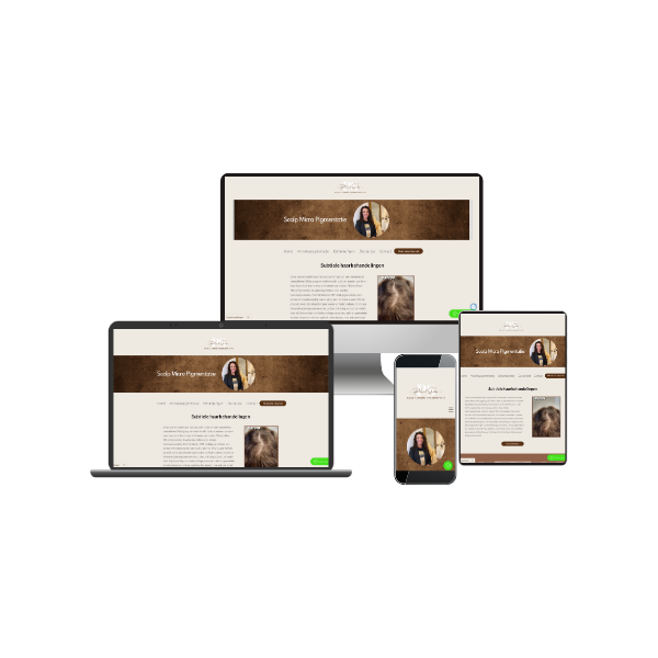 Website Perfect Shades SMP mock ups getoond op verschillende apparaten.