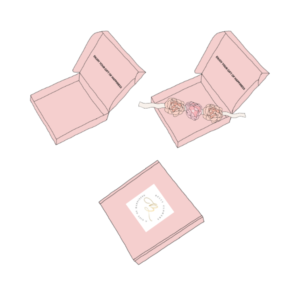 Ontwerp Belly flower roze doos